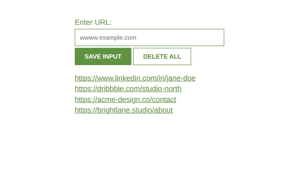 my leads tracker app with three saved lead links